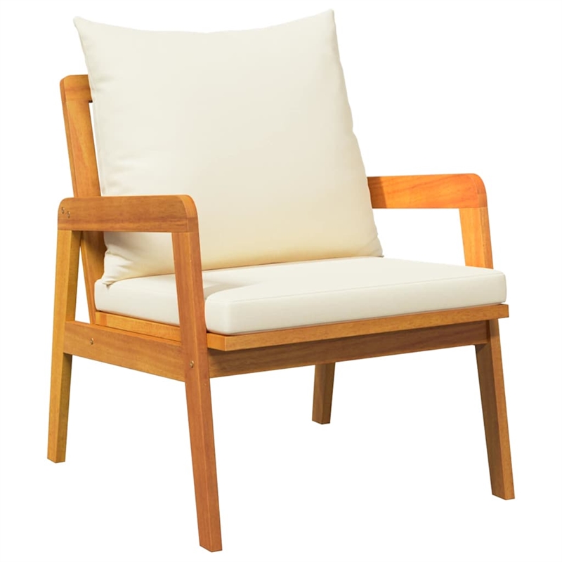 vidaXL Solid Acacia Wood Bistro Set with Cushions in Brown