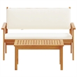 vidaXL Solid Acacia Wood Sofa Set in White/Cream