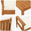 vidaXL Solid Acacia Wood Sofa Set in White/Cream