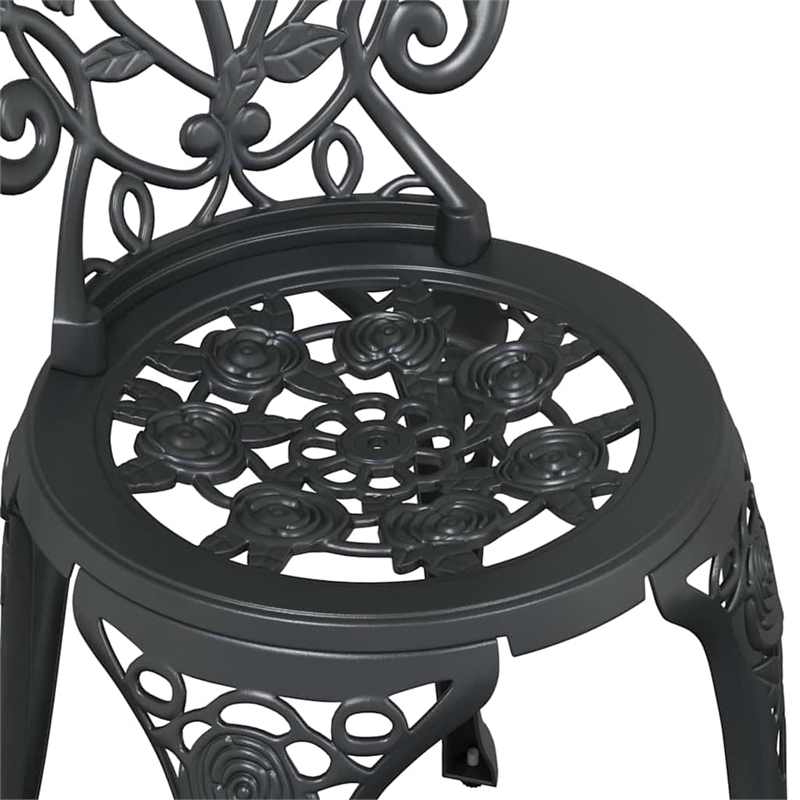 vidaXL Aluminum Bistro Set in Black