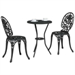 vidaXL Aluminum Bistro Set in Black