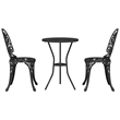 vidaXL Aluminum Bistro Set in Black