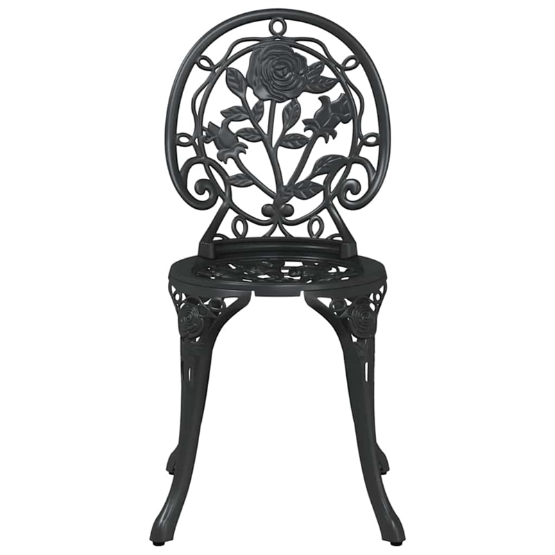 vidaXL Aluminum Bistro Set in Black