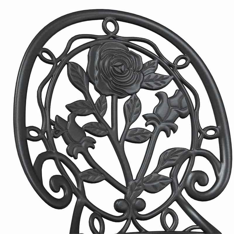vidaXL Aluminum Bistro Set in Black