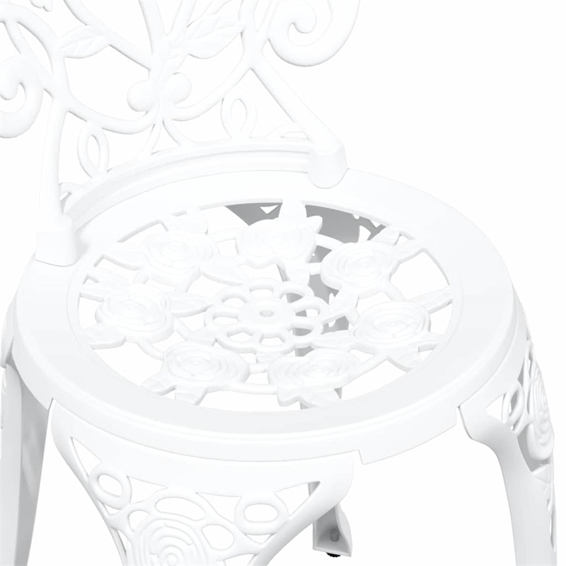 vidaXL Aluminum Bistro Set in White