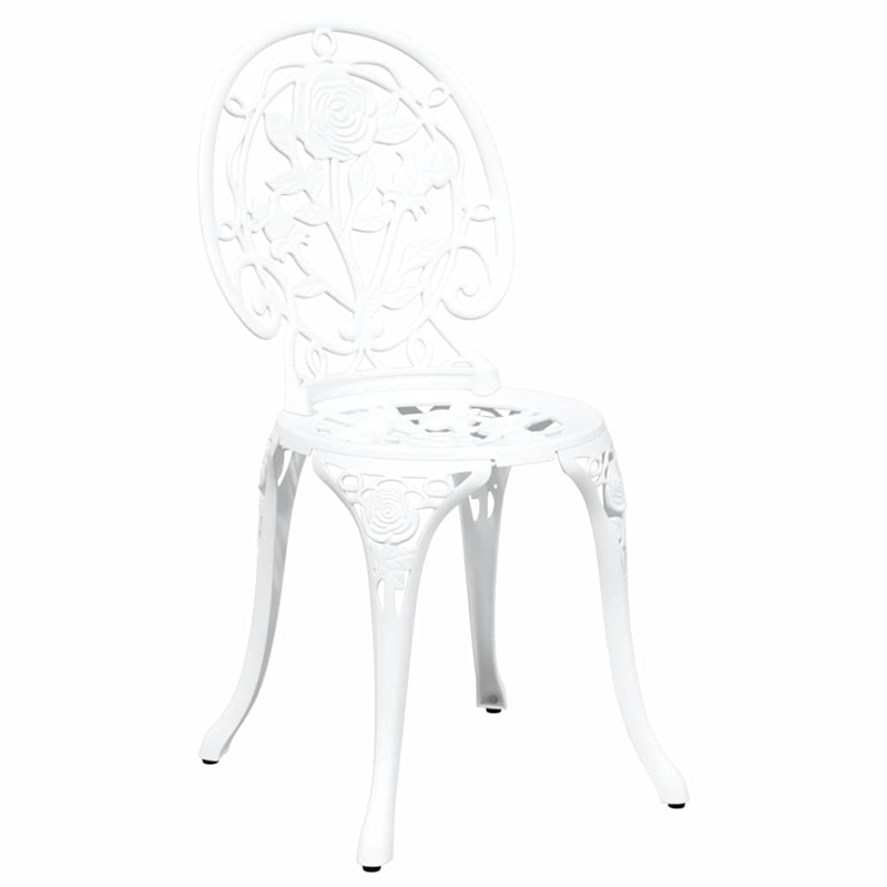 vidaXL Aluminum Bistro Set in White