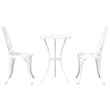 vidaXL Aluminum Bistro Set in White