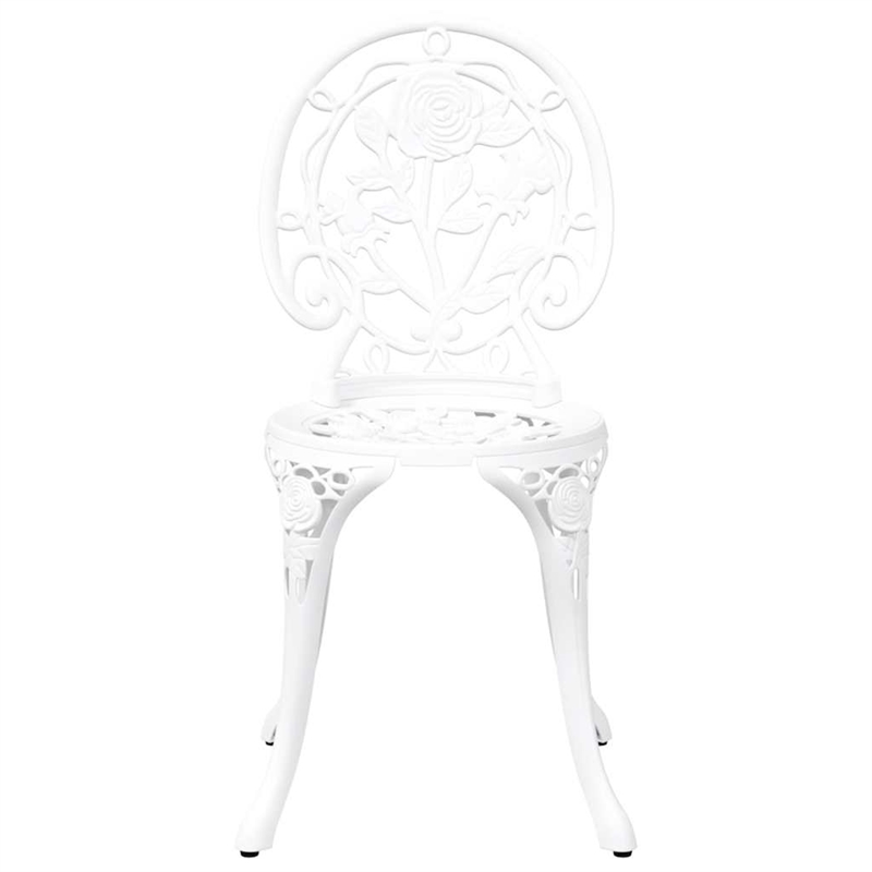 vidaXL Aluminum Bistro Set in White