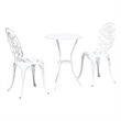 vidaXL Aluminum Bistro Set in White