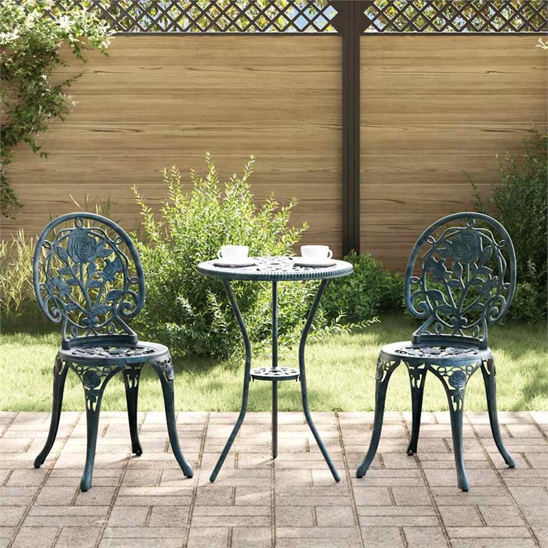 vidaXL Aluminum Bistro Set in Green