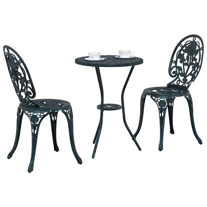 vidaXL Aluminum Bistro Set in Green