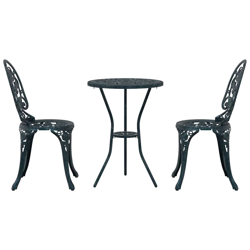 vidaXL Aluminum Bistro Set in Green