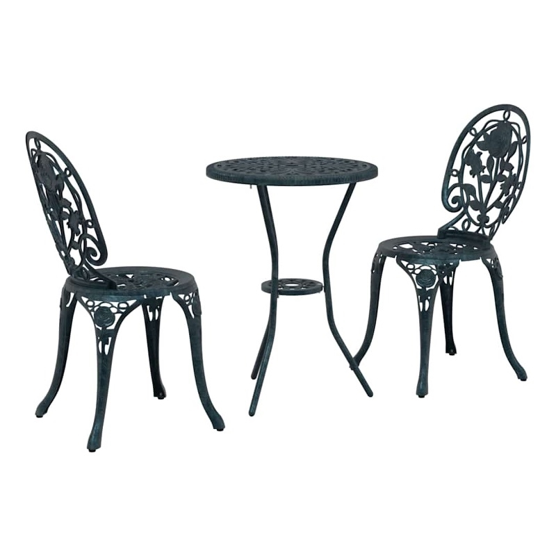 vidaXL Aluminum Bistro Set in Green