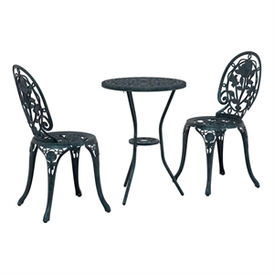 vidaXL Aluminum Bistro Set in Green