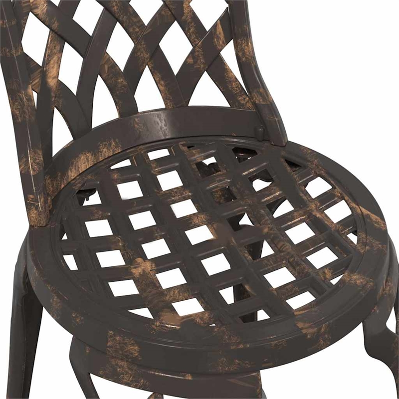 vidaXL Aluminum Bistro Set in Bronze