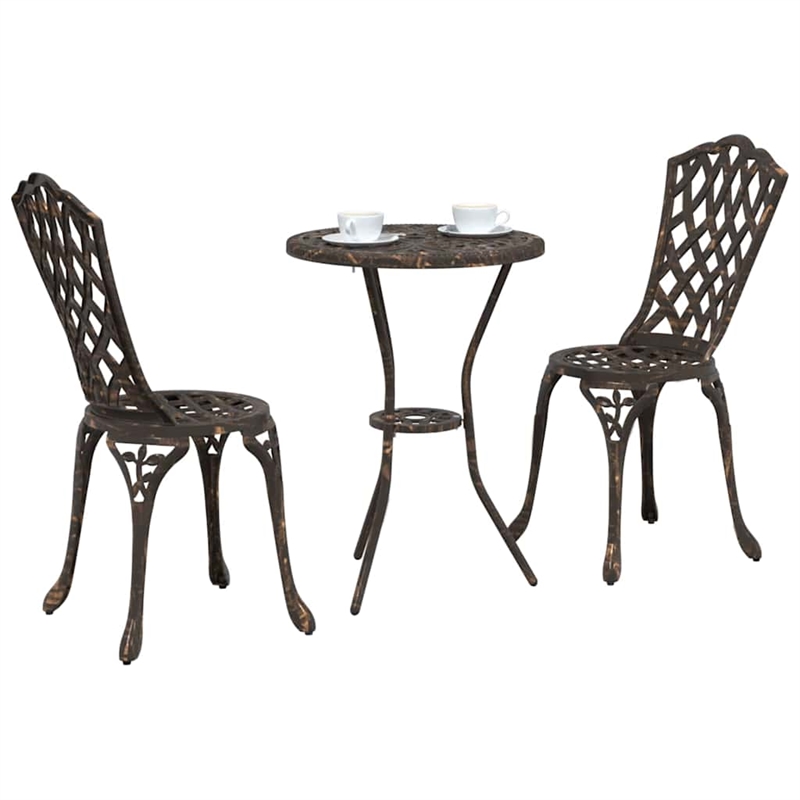 vidaXL Aluminum Bistro Set in Bronze