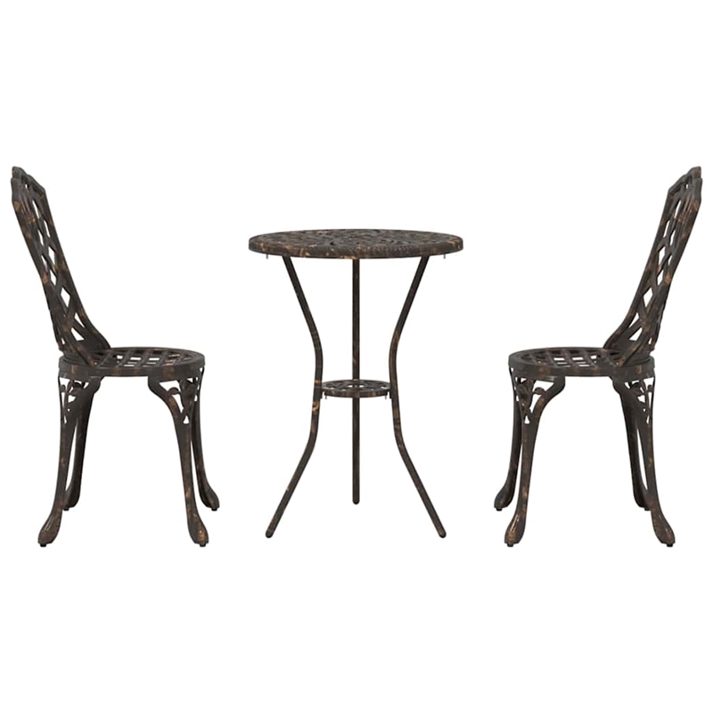 vidaXL Aluminum Bistro Set in Bronze