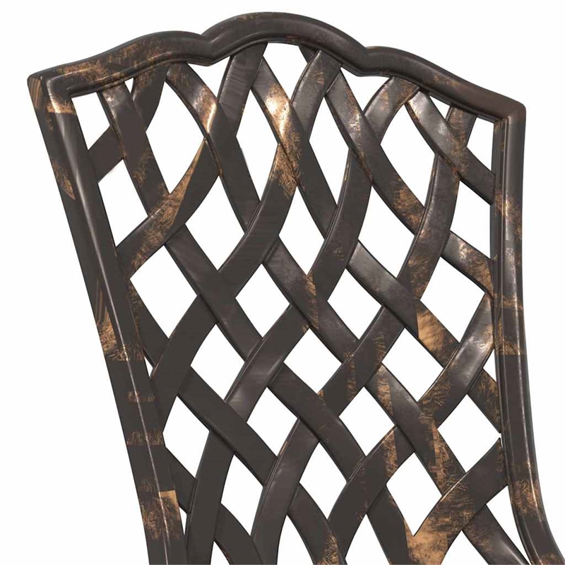 vidaXL Aluminum Bistro Set in Bronze