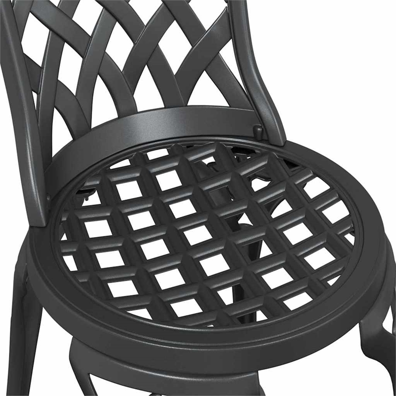 vidaXL Aluminum Bistro Set in Black
