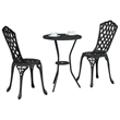vidaXL Aluminum Bistro Set in Black