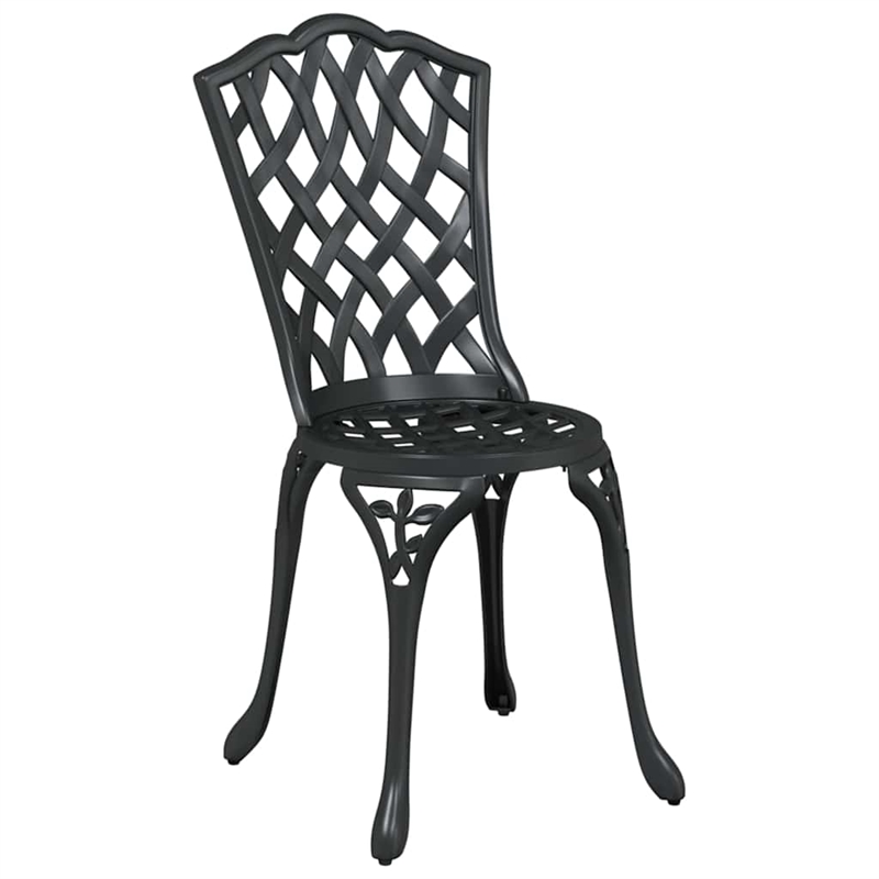vidaXL Aluminum Bistro Set in Black