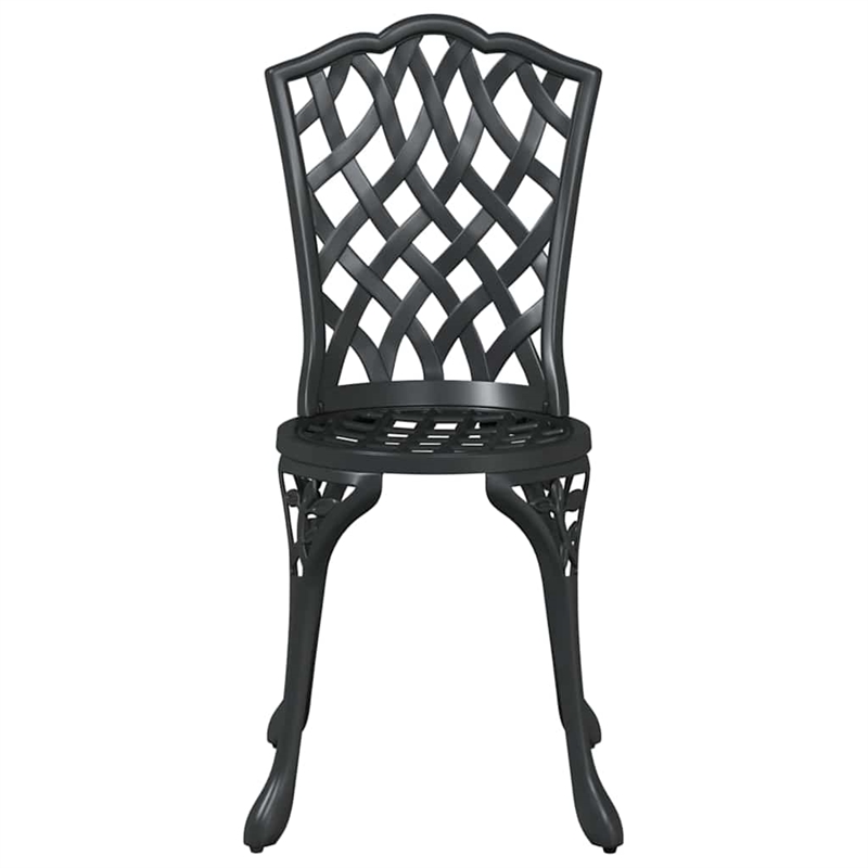 vidaXL Aluminum Bistro Set in Black