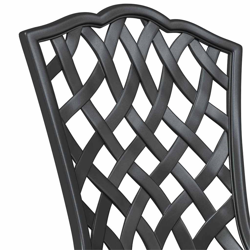 vidaXL Aluminum Bistro Set in Black