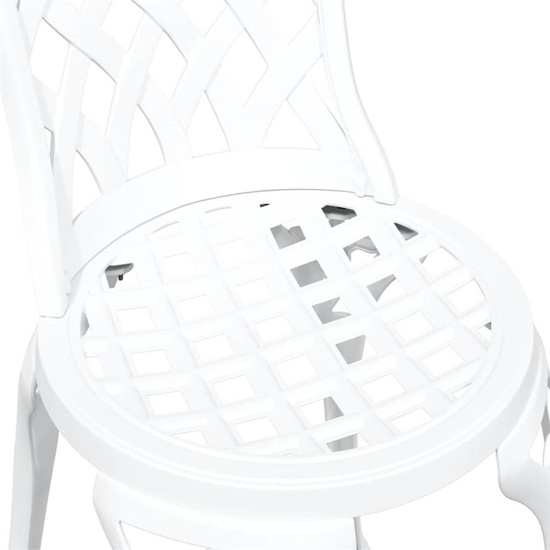 vidaXL Aluminum Bistro Set in White