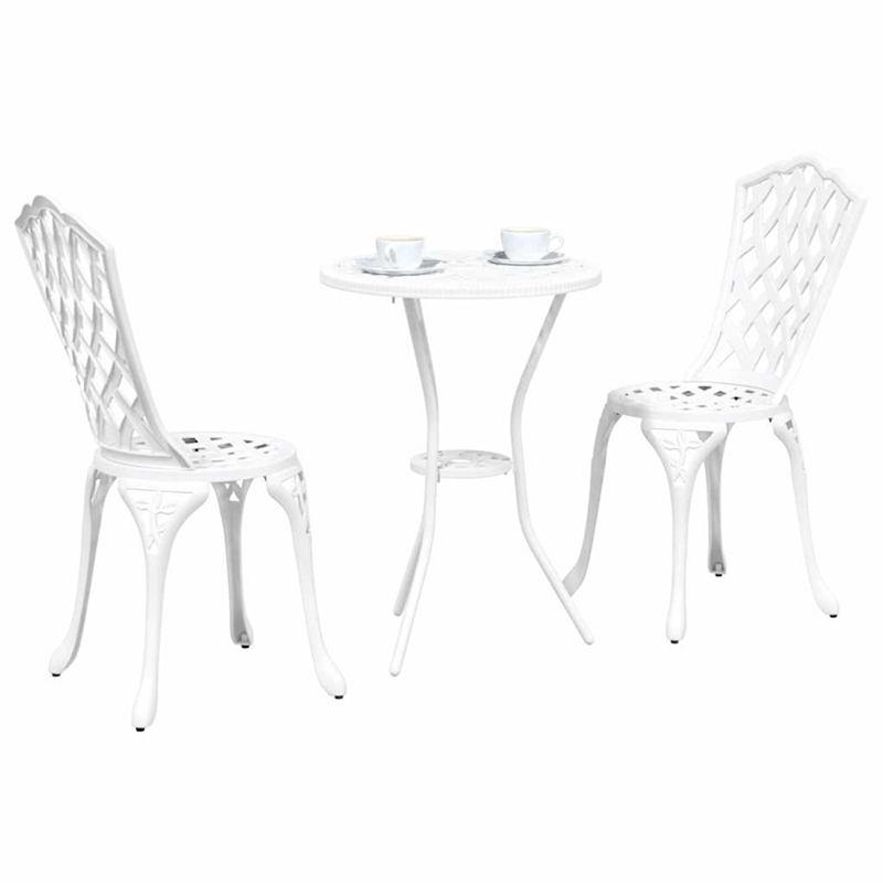 vidaXL Aluminum Bistro Set in White