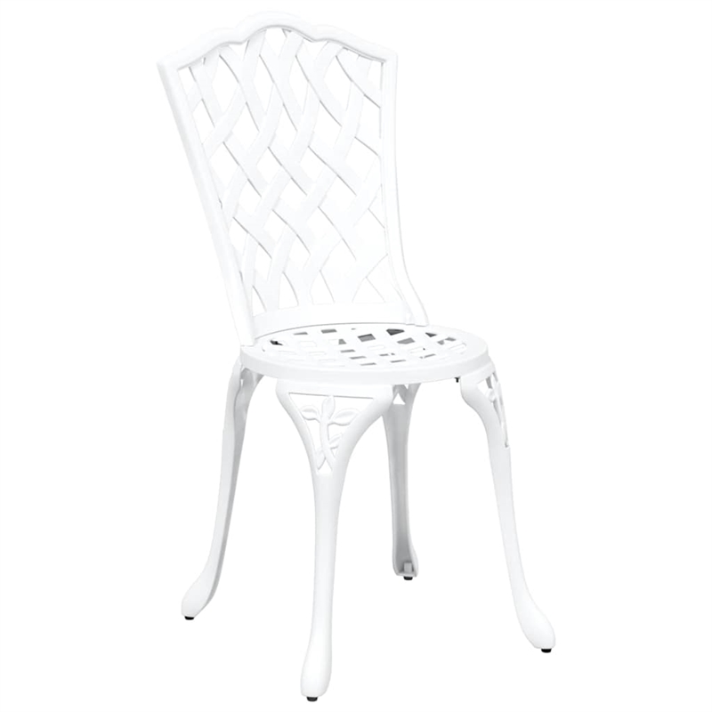 vidaXL Aluminum Bistro Set in White