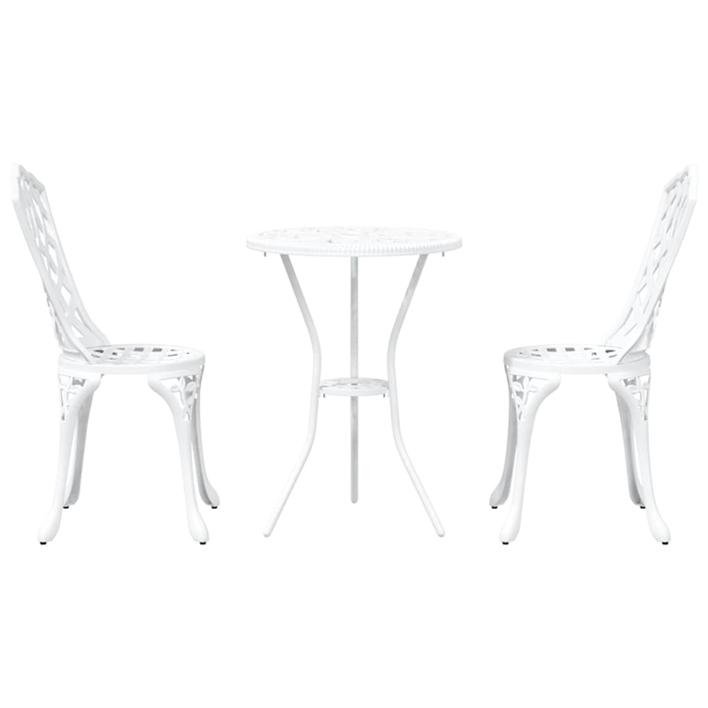 vidaXL Aluminum Bistro Set in White