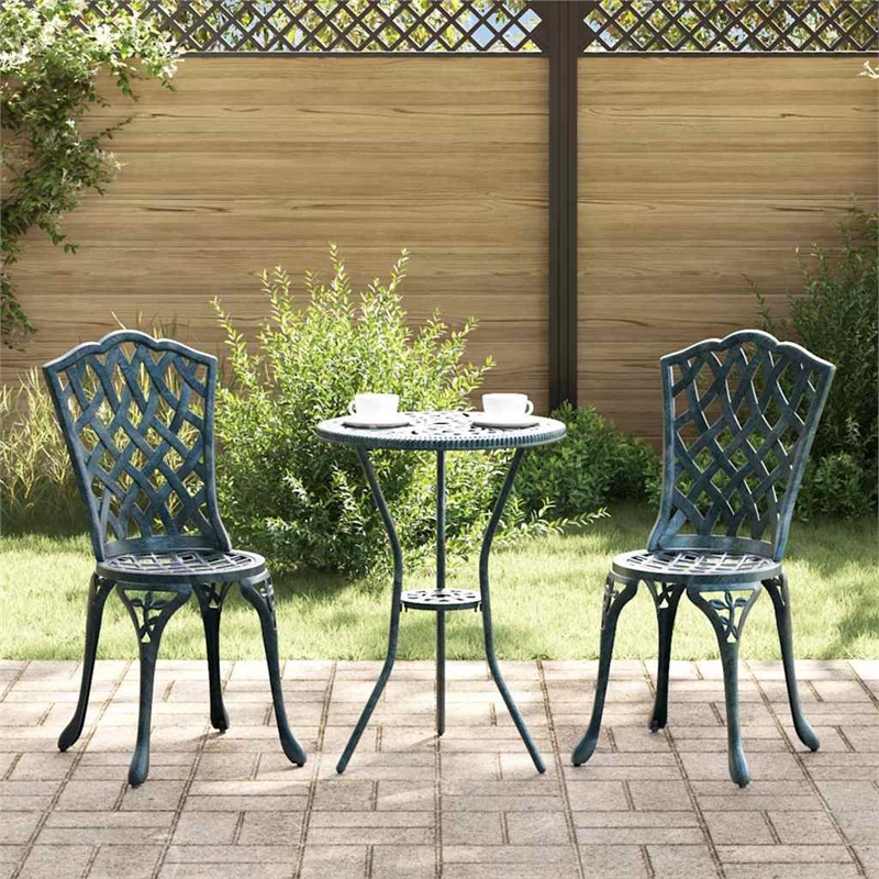vidaXL Aluminum Bistro Set in Green