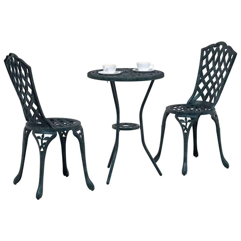 vidaXL Aluminum Bistro Set in Green