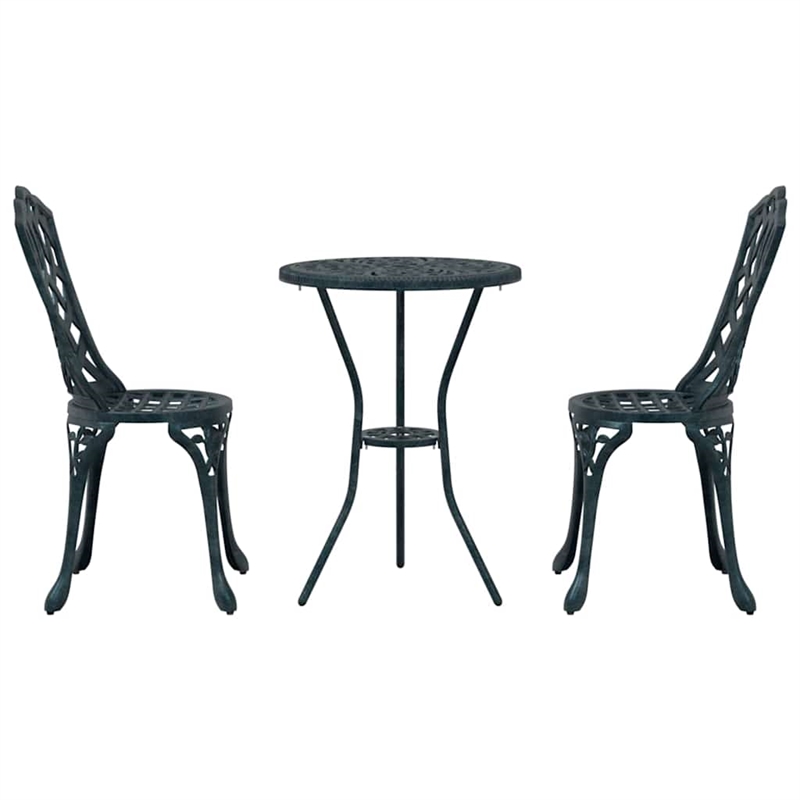 vidaXL Aluminum Bistro Set in Green