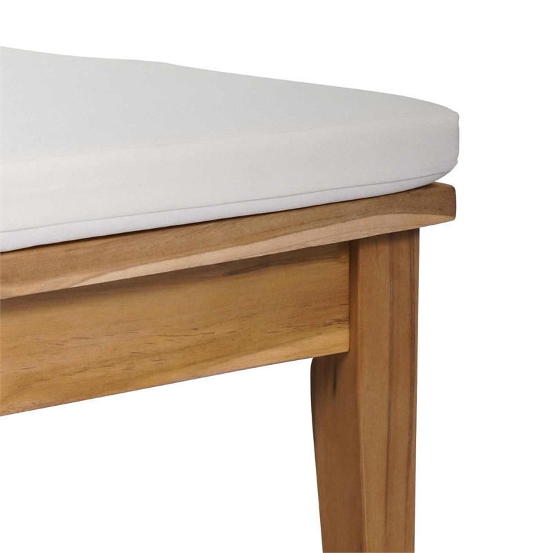vidaXL 2 PC Wood Garden Bench in with Cushions in Brown/Cream
