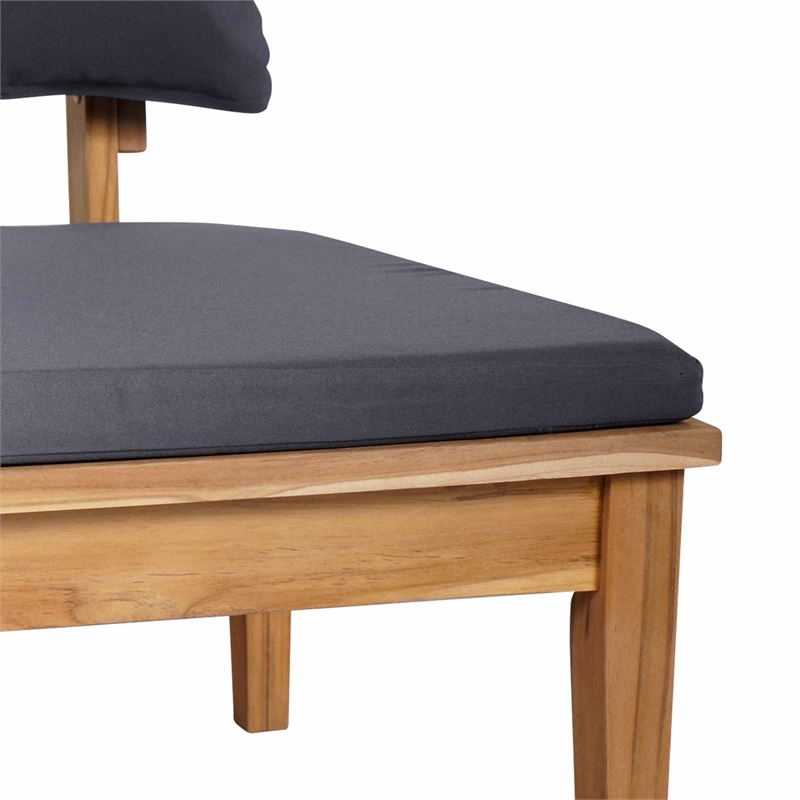 vidaXL 2 PC Wood Garden Bench in with Cushions in Gray/Brown