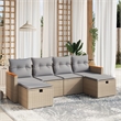 vidaXL 6 Piece Poly Rattan Small Sofa Set in Beige