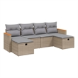 vidaXL 6 Piece Poly Rattan Small Sofa Set in Beige