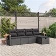 vidaXL 5 Piece Poly Rattan Large Sofa Set in Black