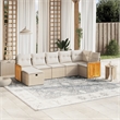 vidaXL 7 Piece Poly Rattan Sofa Set in Beige