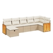 vidaXL 7 Piece Poly Rattan Sofa Set in Beige
