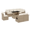 vidaXL 9 Piece Poly Rattan Large Sofa Set in Beige