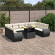 vidaXL 10 Piece Sofa Set in Black