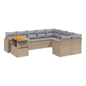 vidaXL 10 Piece Sofa Set in Beige