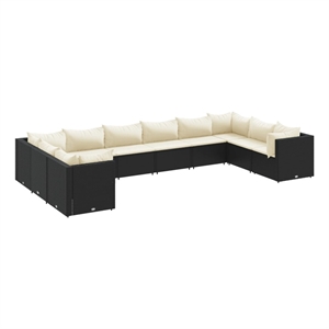 vidaXL 10 Piece Steel Lounge Set in Black