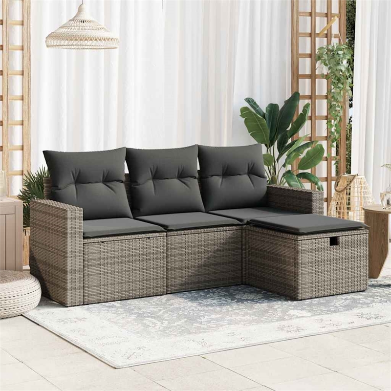 vidaXL 4 Piece Standard Sofa Set in Gray