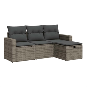 vidaXL 4 Piece Standard Sofa Set in Gray