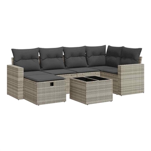 vidaXL 7 Piece Sofa Set in Gray