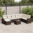 vidaXL 9 Piece Poly Rattan Patio Sofa Set in Brown
