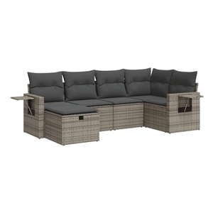 vidaXL Steel Small Sofa Set in Gray